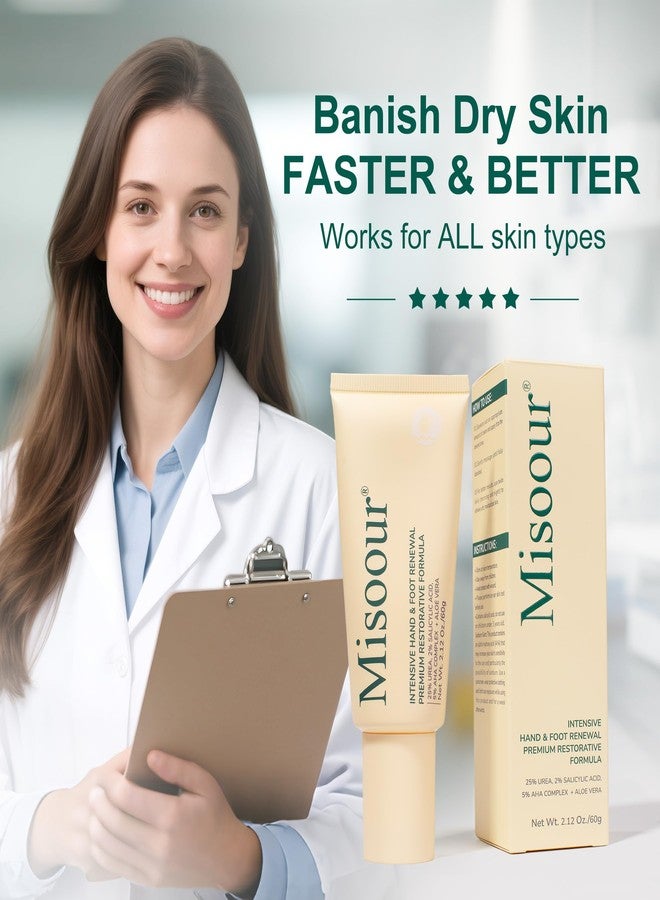 Misoour 25% Urea Cream with 2% Salicylic Acid & 5% AHA + Aloe Vera, Moisturizer for Dry, Rough Skin, Helps Soften Cracked Heels, Elbows, Hands, Non-Greasy Formula (2.12 oz Tube) - Image 2